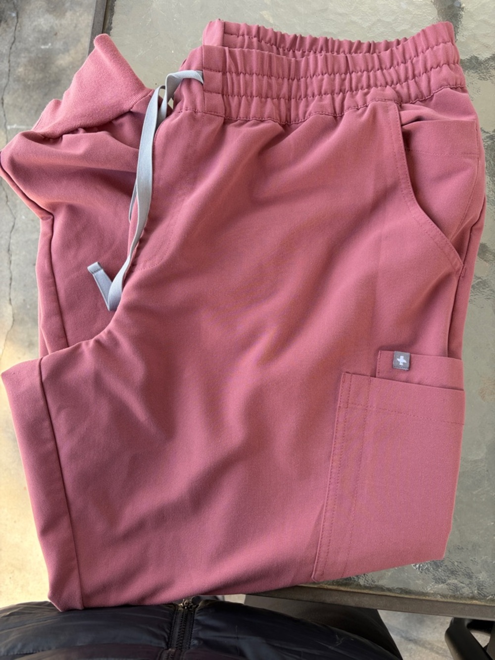 Figs Dusty Rose Drawstring Scrub Pants